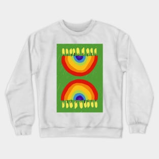 Rainbow Chanukiah Green Print Crewneck Sweatshirt